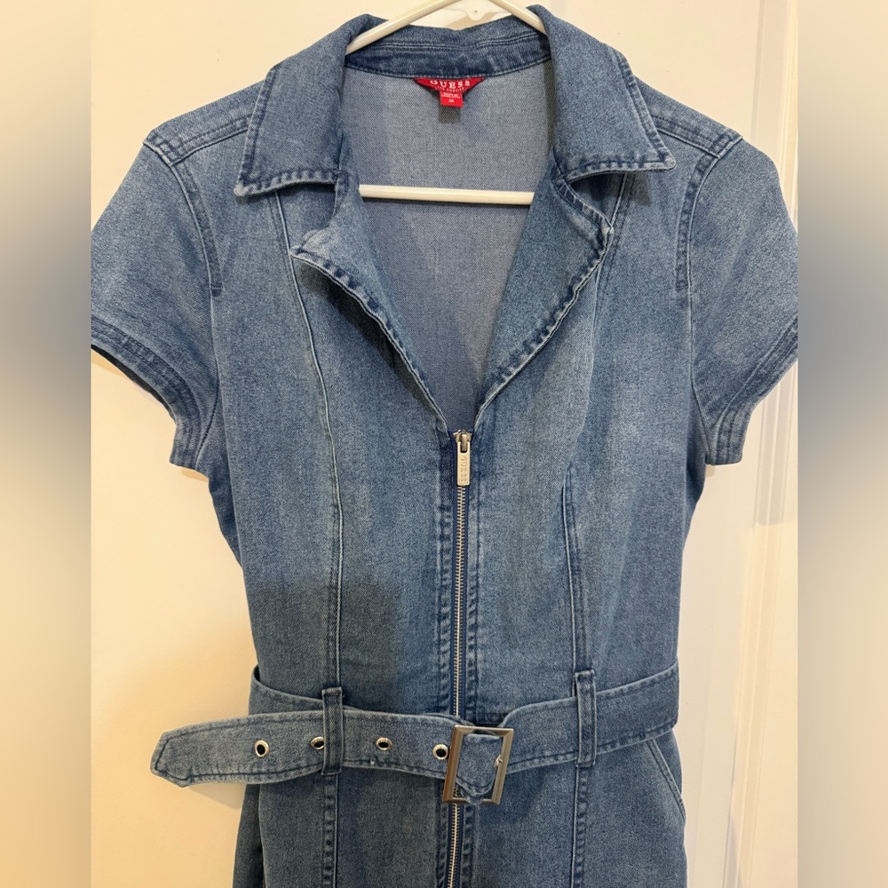 Guess Women's Denim Zipper Jumpsuit